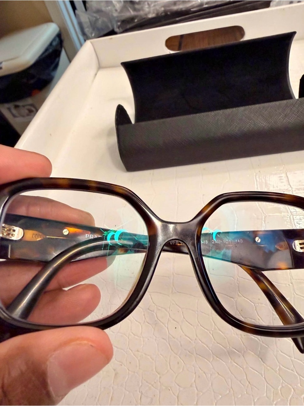 Prada Tortoiseshell Brown Oversized Optical Glasses